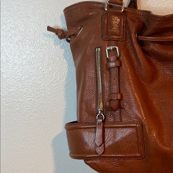 Cole Haan Double Handle Front Zipper Drawstring Shoulder Bag - Picture 6 of 15